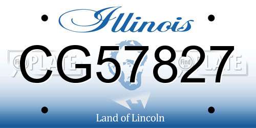 CG57827 Illinois License Plate
