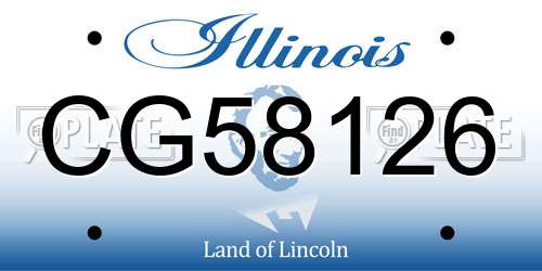 CG58126 Illinois License Plate