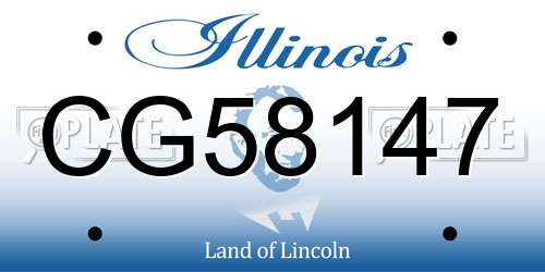 CG58147 Illinois License Plate