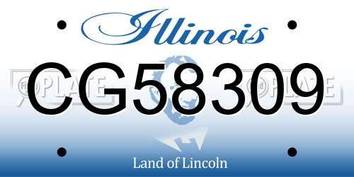 CG58309 Illinois License Plate
