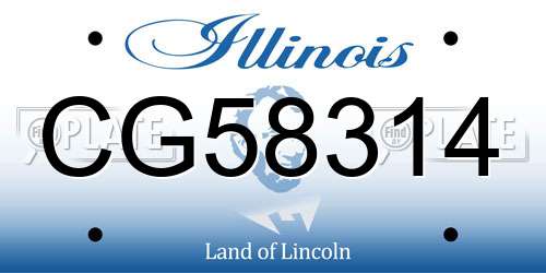 CG58314 Illinois License Plate