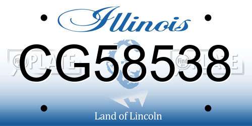 CG58538 Illinois License Plate