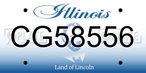 CG58556 Illinois License Plate