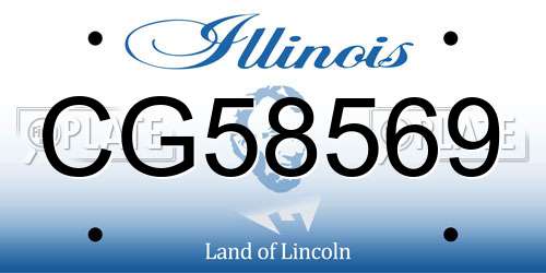 CG58569 Illinois License Plate