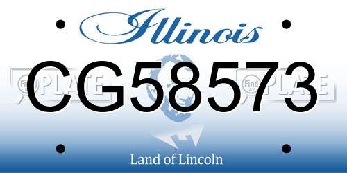 CG58573 Illinois License Plate