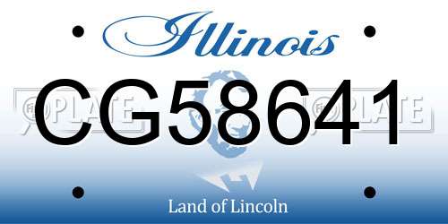 CG58641 Illinois License Plate
