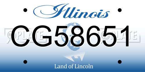 CG58651 Illinois License Plate