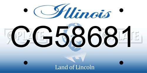 CG58681 Illinois License Plate
