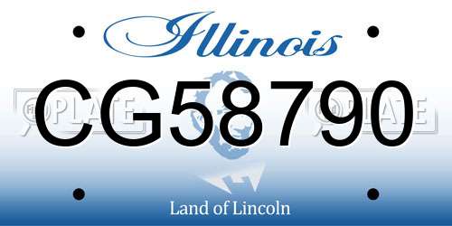 CG58790 Illinois License Plate