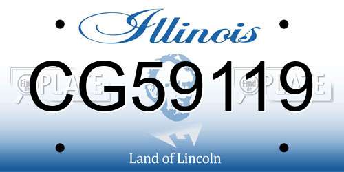 CG59119 Illinois License Plate
