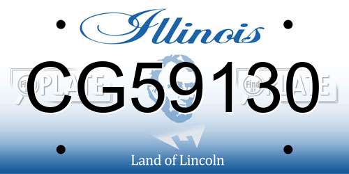 CG59130 Illinois License Plate