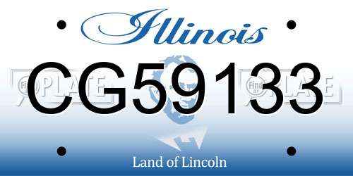 CG59133 Illinois License Plate