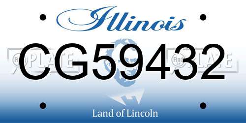 CG59432 Illinois License Plate