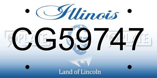 CG59747 Illinois License Plate
