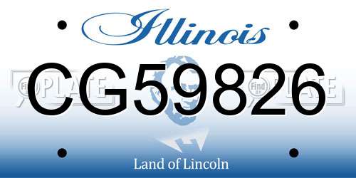 CG59826 Illinois License Plate