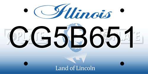 CG5B651 Illinois License Plate