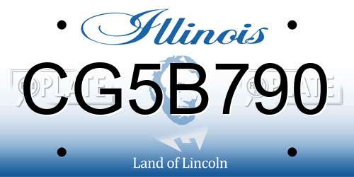 CG5B790 Illinois License Plate