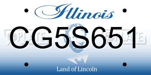 CG5S651 Illinois License Plate