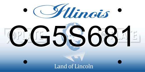 CG5S681 Illinois License Plate