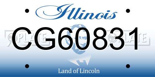 CG60831 Illinois License Plate