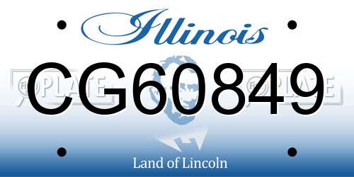 CG60849 Illinois License Plate
