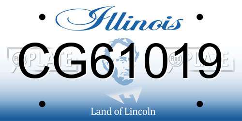 CG61019 Illinois License Plate