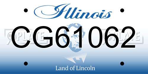 CG61062 Illinois License Plate