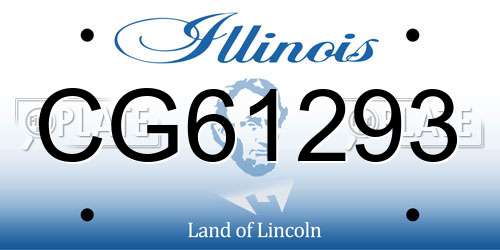 CG61293 Illinois License Plate