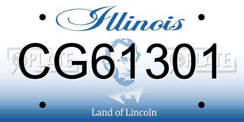 CG61301 Illinois License Plate