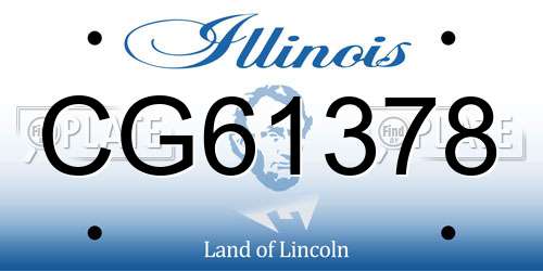 CG61378 Illinois License Plate