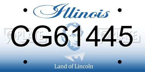 CG61445 Illinois License Plate