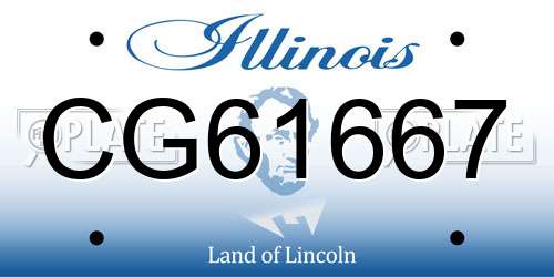 CG61667 Illinois License Plate