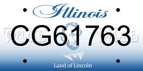 CG61763 Illinois License Plate