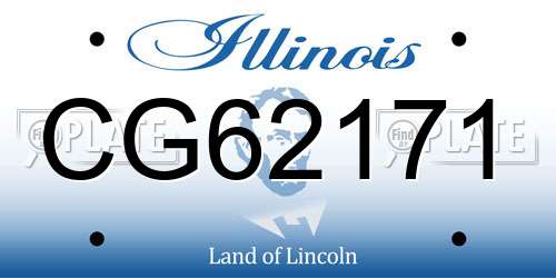 CG62171 Illinois License Plate