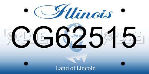 CG62515 Illinois License Plate