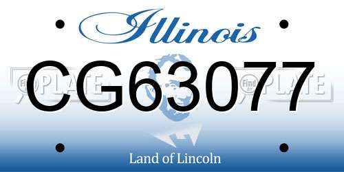 CG63077 Illinois License Plate