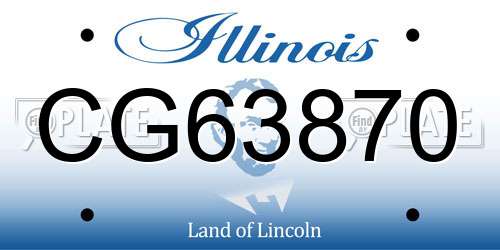 CG63870 Illinois License Plate