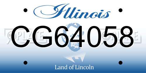 CG64058 Illinois License Plate