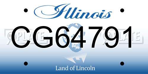 CG64791 Illinois License Plate