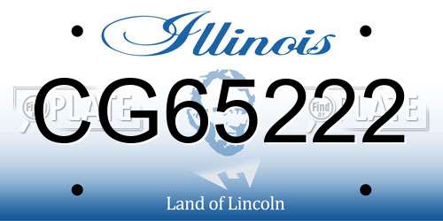 CG65222 Illinois License Plate