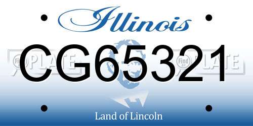 CG65321 Illinois License Plate