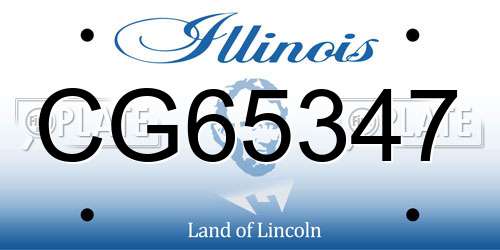 CG65347 Illinois License Plate