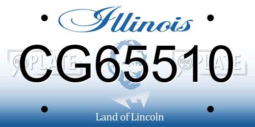 CG65510 Illinois License Plate