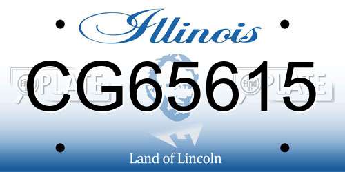 CG65615 Illinois License Plate