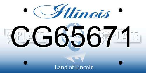 CG65671 Illinois License Plate