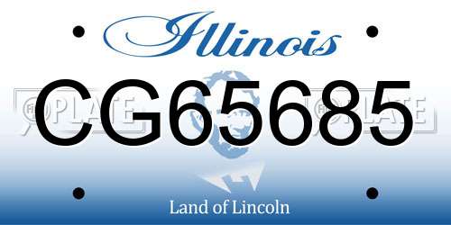 CG65685 Illinois License Plate