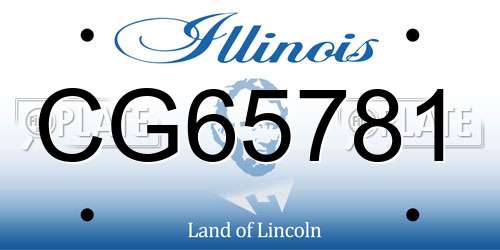 CG65781 Illinois License Plate