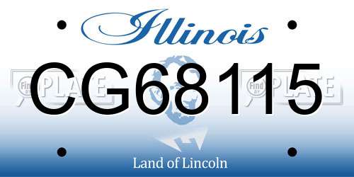 CG68115 Illinois License Plate