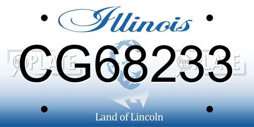 CG68233 Illinois License Plate