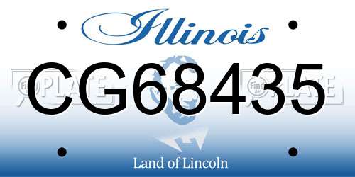 CG68435 Illinois License Plate